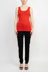 Alberto Makali Square Neck Sleeveless Solid Spandex Top by Curated Brands