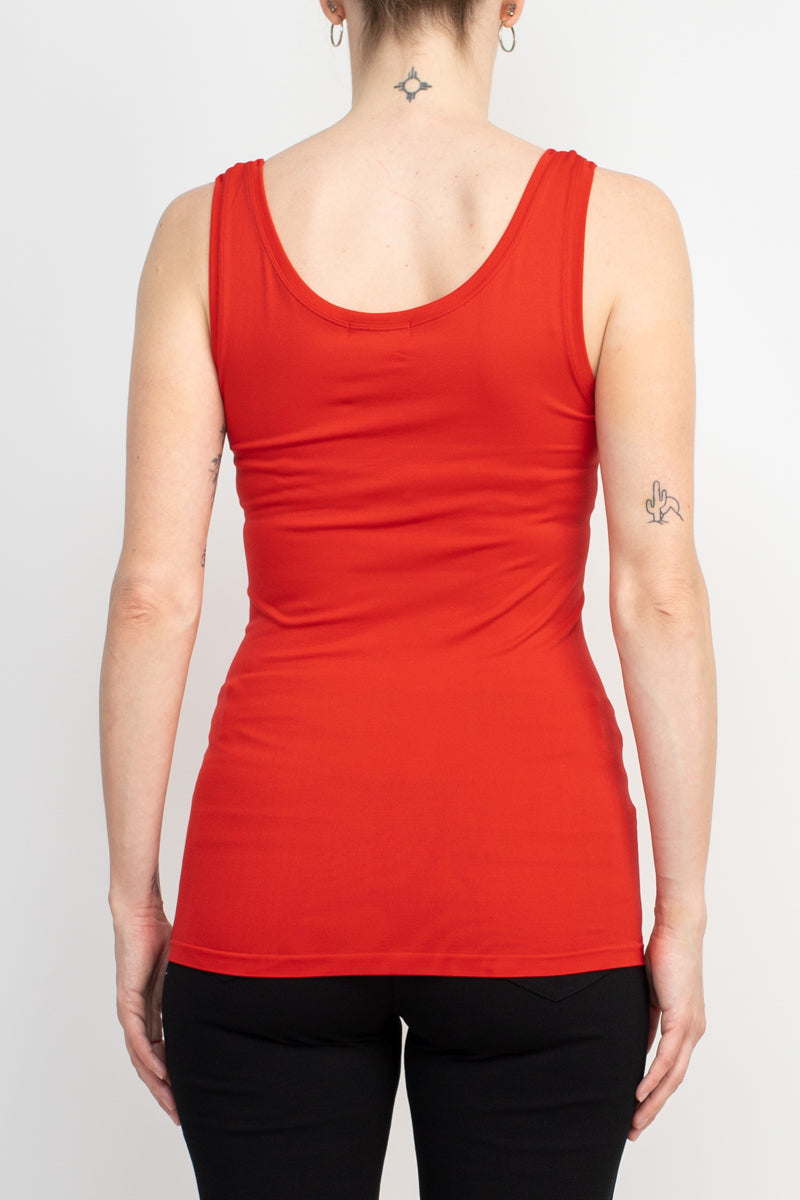 Alberto Makali Square Neck Sleeveless Solid Spandex Top by Curated Brands