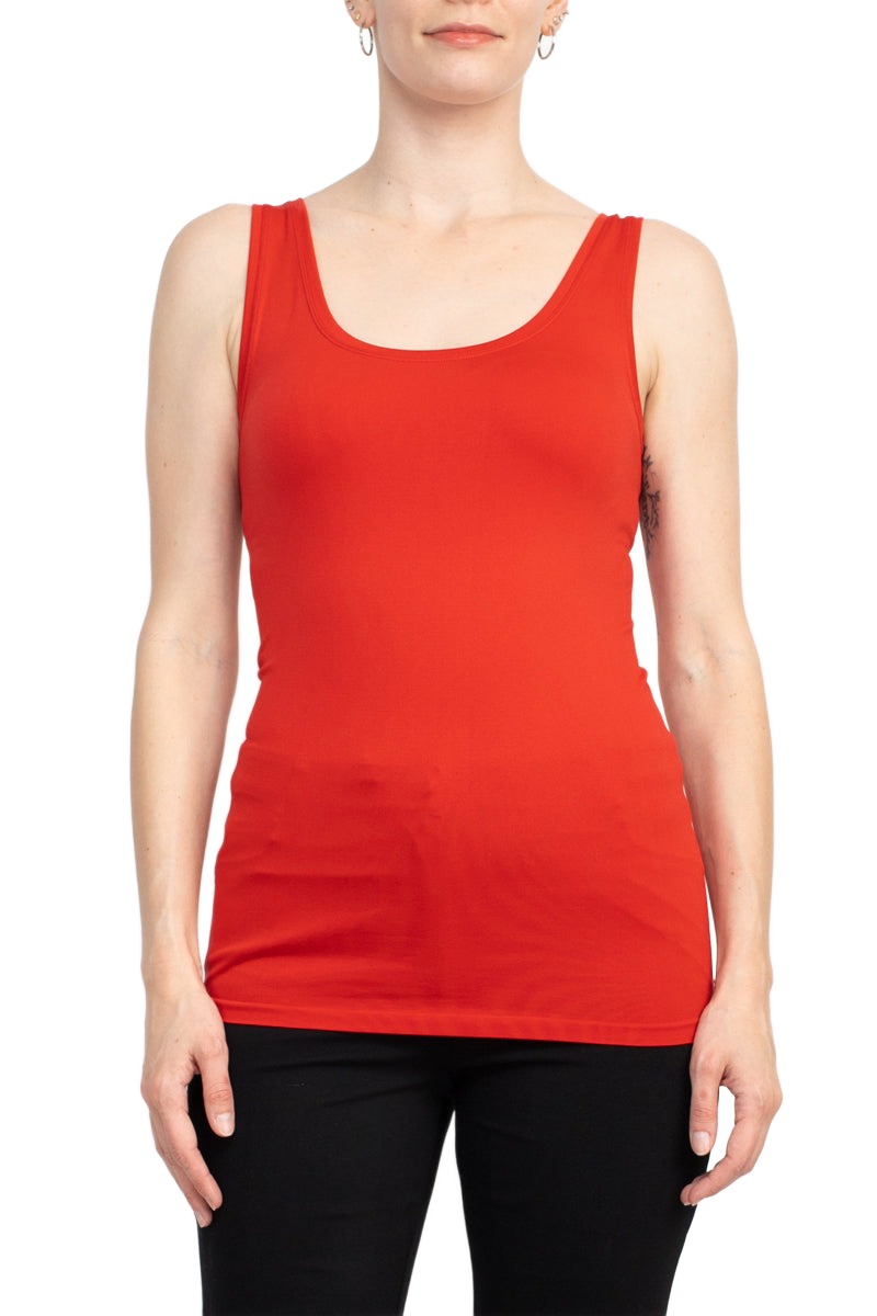 Alberto Makali Square Neck Sleeveless Solid Spandex Top by Curated Brands