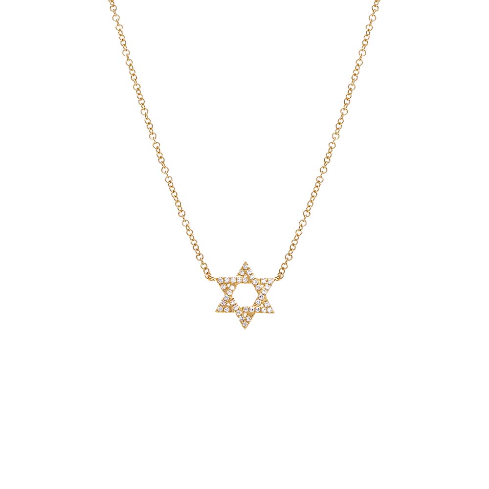 Diamond Pavé Star Of David Necklace 14K by By Adina Eden