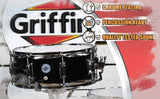 GRIFFIN Snare Drum - Poplar Wood Shell 14" x 5.5" with Black PVC & Coated Head - Acoustic Marching Percussion Musical Instrument Set with Drummers Key by GeekStands.com