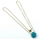 14kt Gold Filled Aqua Jade Wire Wrap Delicate Gemstone Drop Necklace by Alexa Martha Designs