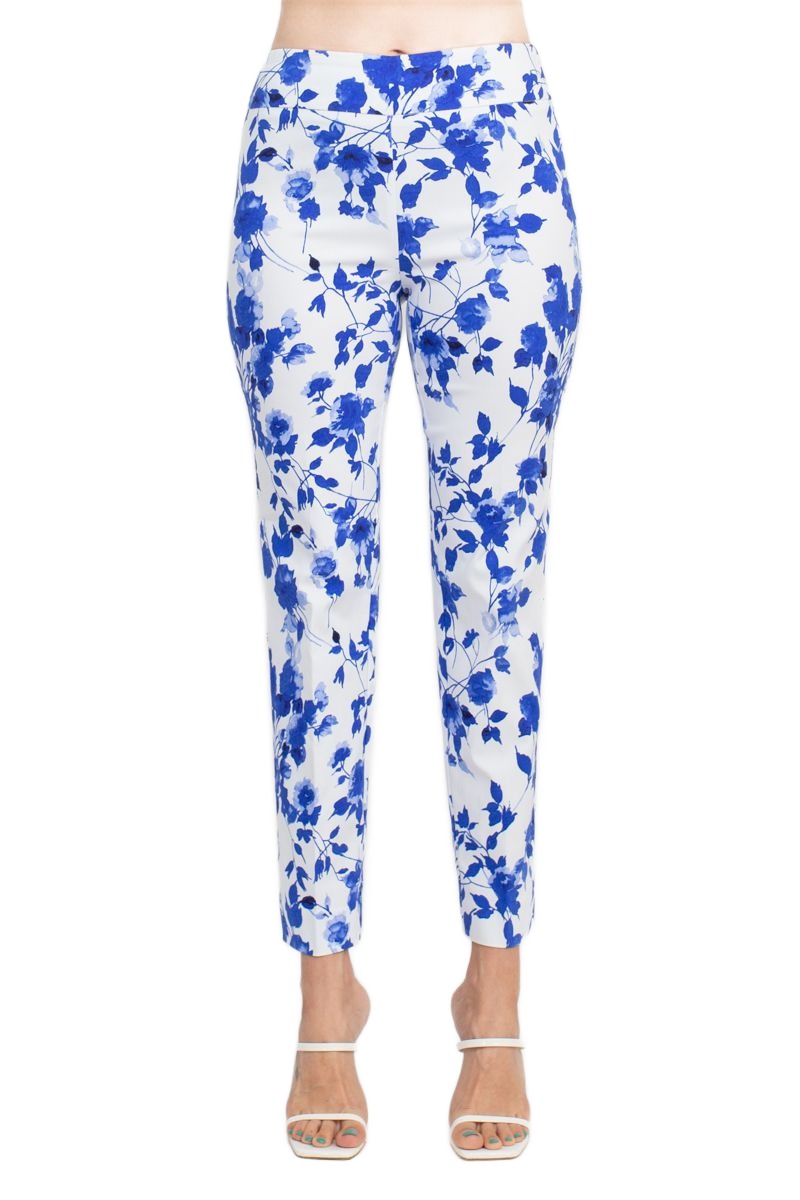 Counterparts Mid Banded Waist Multi Print Stretch Rayon Pants by Curated Brands