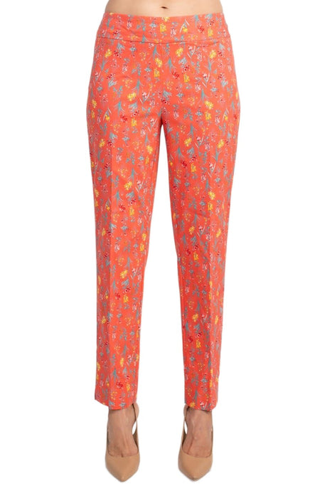 Counterparts Mid Banded Waist Multi Print Stretch Rayon Pants by Curated Brands