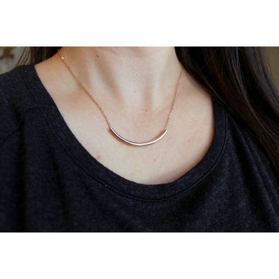 Curved Tube Necklace by Fashion Hut Jewelry