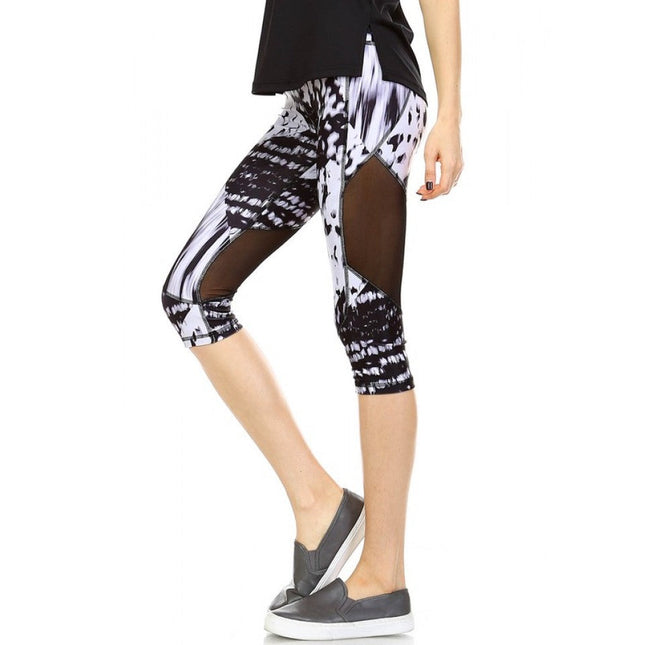 Activewear Capri Leggings With Mesh Panels - 1531238 by InstantFigure INC