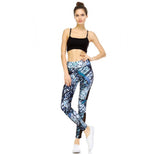 Activewear Leggings in Blue/Multi W/Mesh Side Panels - 1531256 by InstantFigure INC