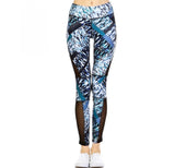 Activewear Leggings in Blue/Multi W/Mesh Side Panels - 1531256 by InstantFigure INC