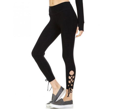 Activewear Criss Cross Side Tie Up Leggings - 1531335 by InstantFigure INC