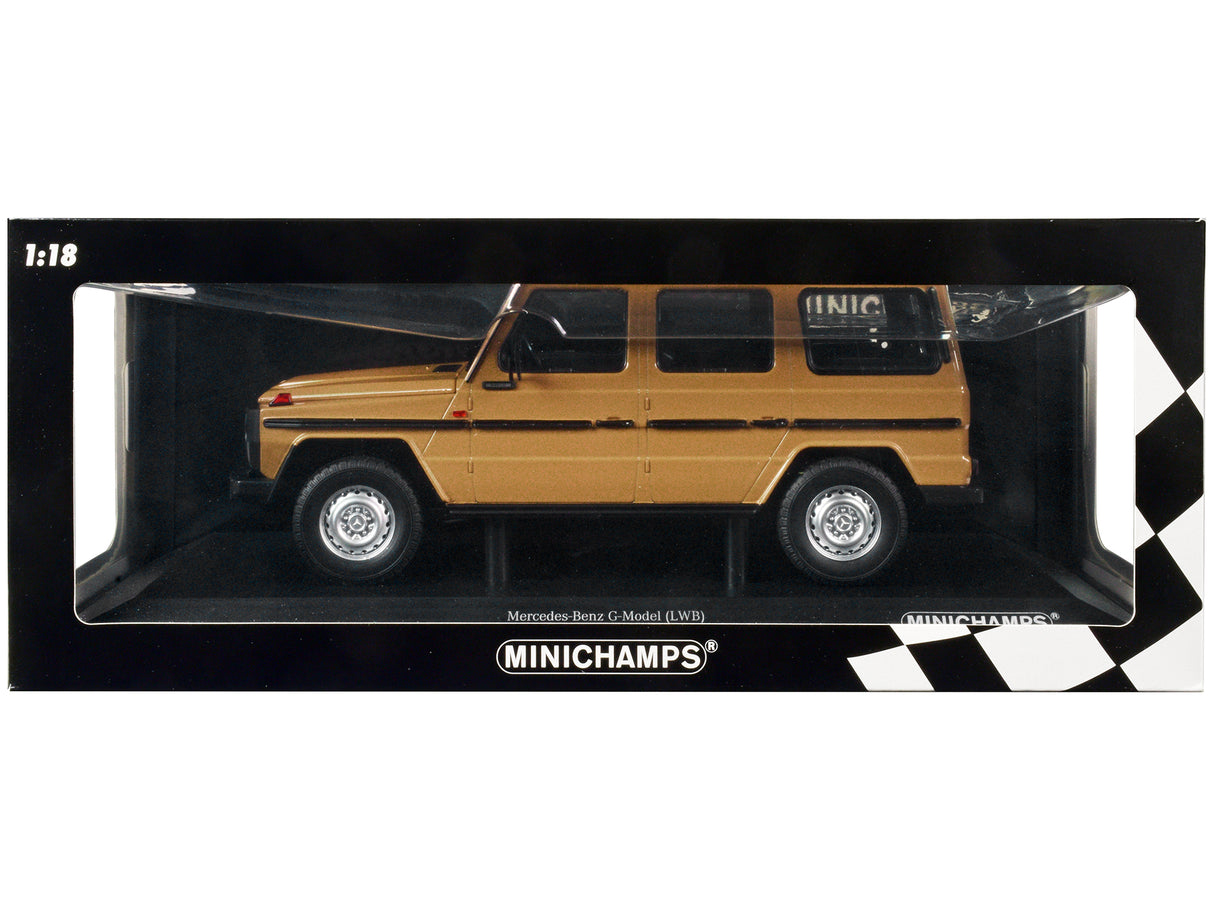 1980 Mercedes-Benz G-Model (LWB) Beige with Black Stripes Limited Edition to 504 pieces Worldwide 1/18 Diecast Model Car by Minichamps