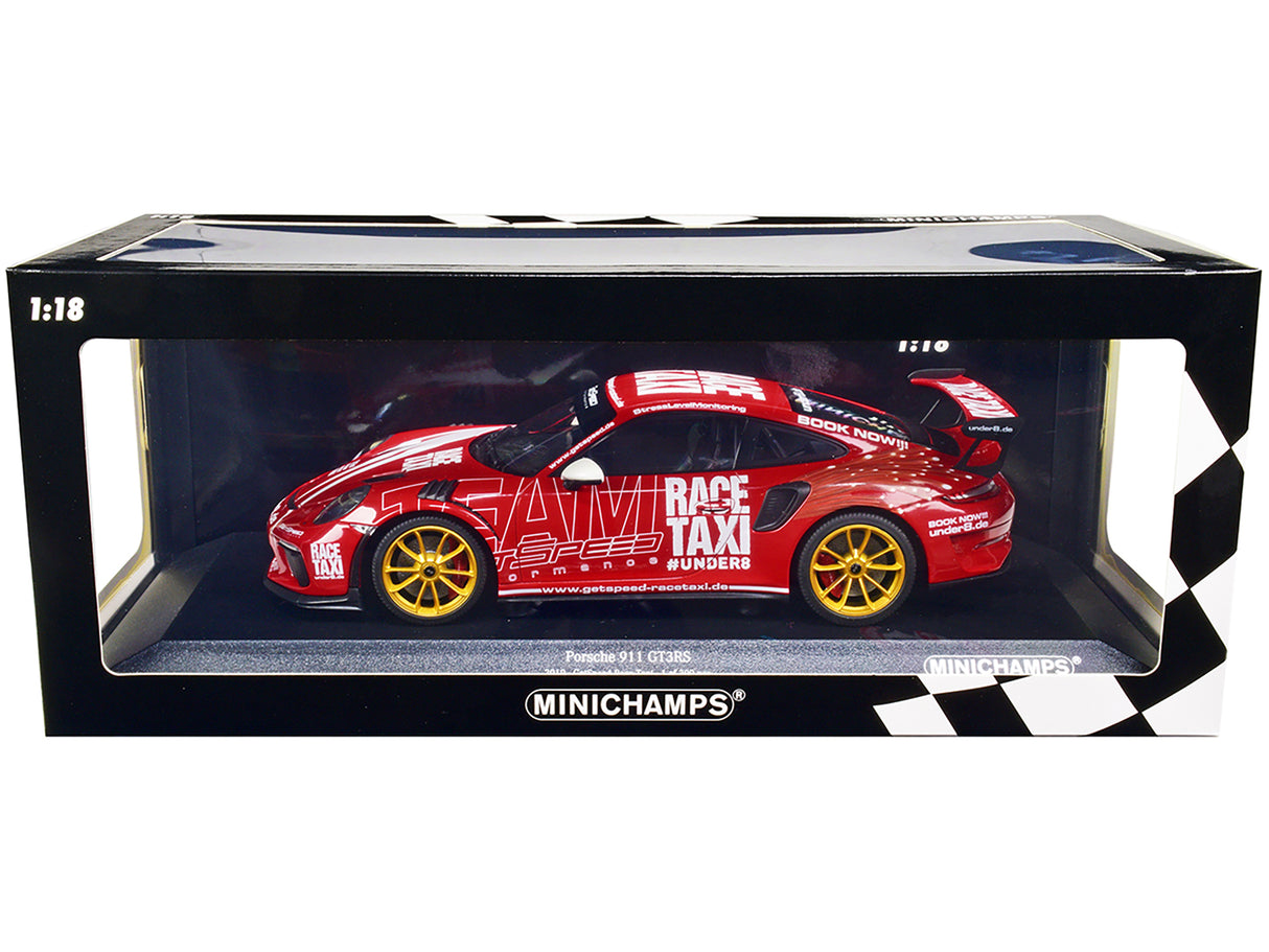 2019 Porsche 911 GT3RS (991.2) "GetSpeed Race-Taxi" Livery Limited Edition to 300 pieces Worldwide 1/18 Diecast Model Car by Minichamps