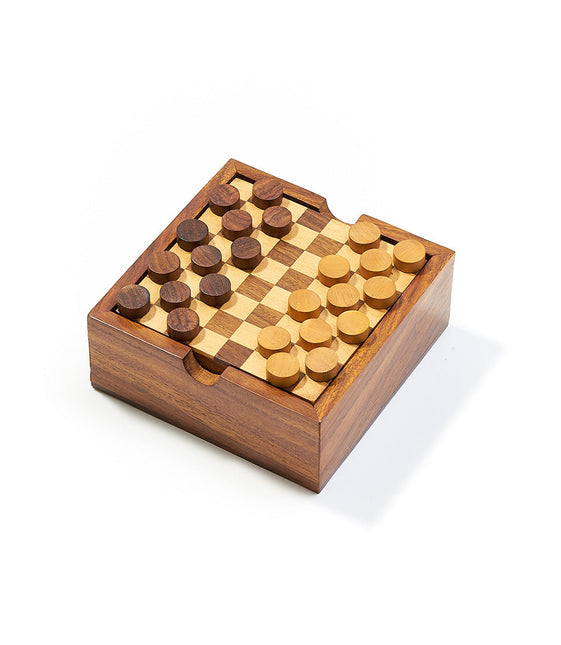 Checkers and Tic Tac Toe Game Set - Handcrafted Wood by Matr Boomie