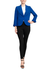 Peace of Cloth one button ruffle sleeve blazer by Curated Brands