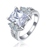 White Gold Princess Cut Cubic Zirconia Ring for Women by Hollywood Sensation®