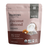 Organic Coconut Almond Black Tea, Full Leaf, in Pyramid Tea Bags by Paromi Tea