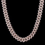 15mm Iced Out Prong Link Cuban Link Choker in Rose Gold by Bling Proud | Urban Jewelry Online Store