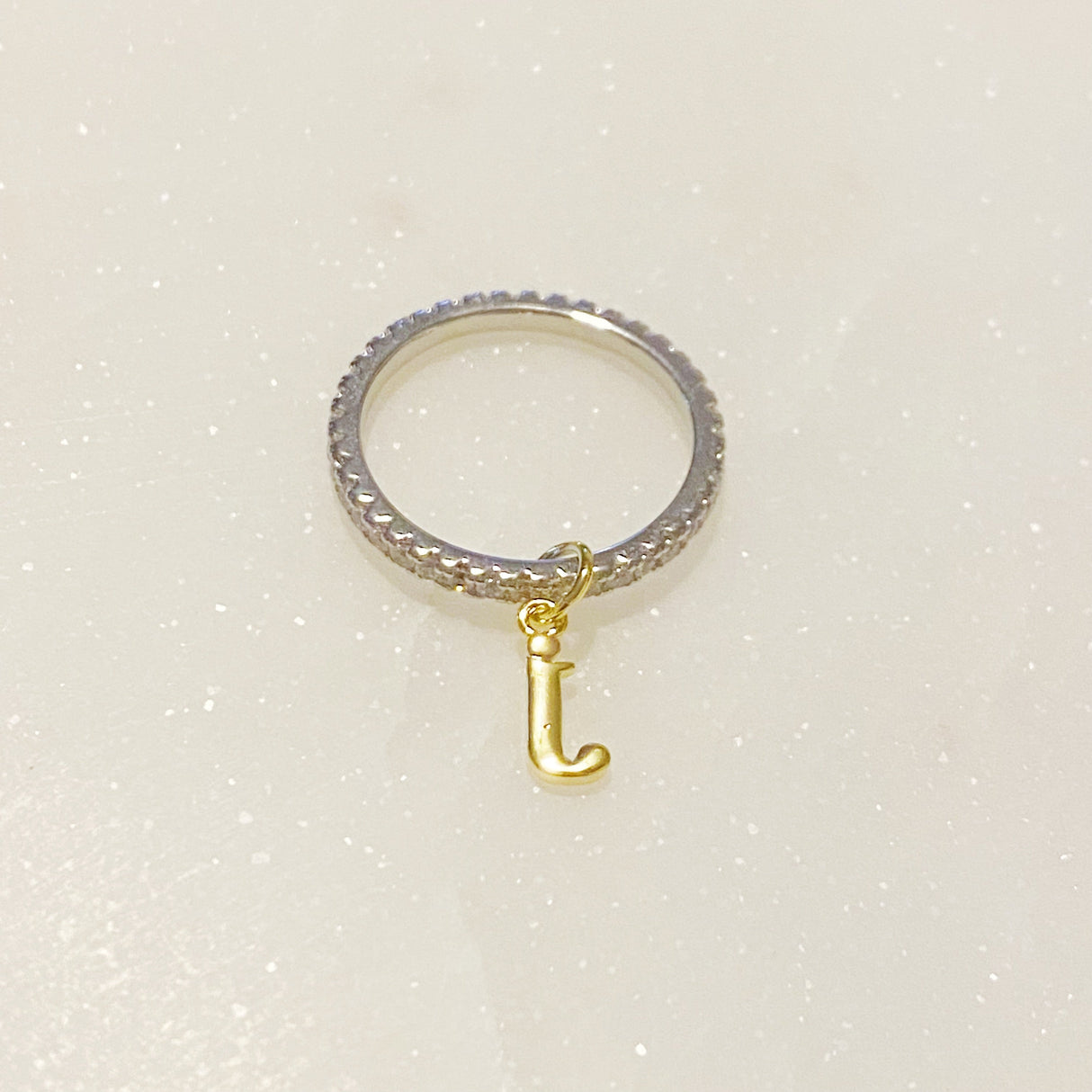 Dangle Initial Ring by Ellisonyoung.com