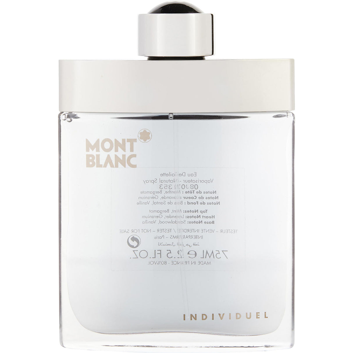 MONT BLANC INDIVIDUEL by Mont Blanc - EDT SPRAY 2.5 OZ *TESTER - Men