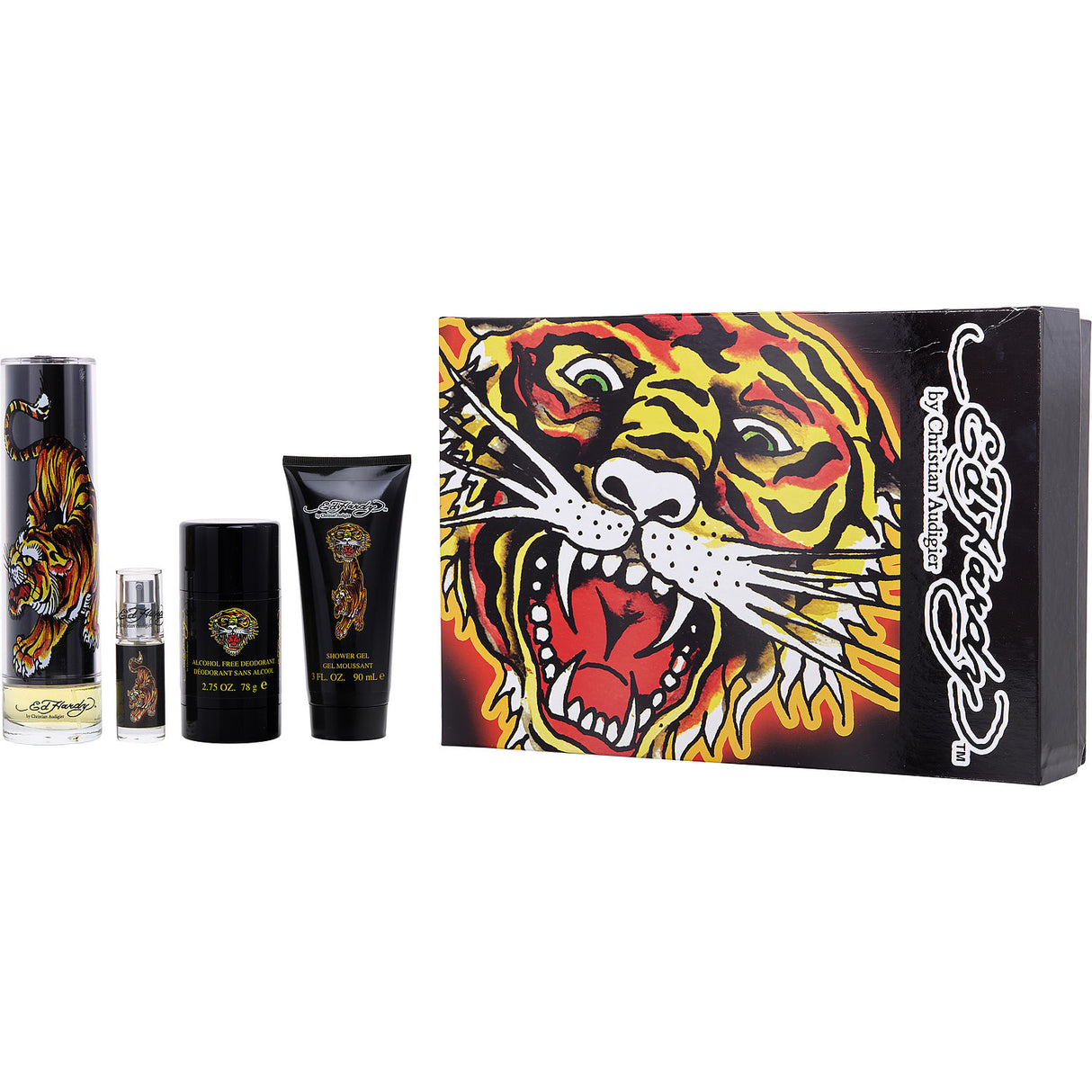 ED HARDY by Christian Audigier - EDT SPRAY 3.4 OZ & HAIR AND BODY WASH 3 OZ & ALCOHOL FREE DEODORANT STICK 2.75 OZ & EDT SPRAY 0.25 OZ MINI - Men