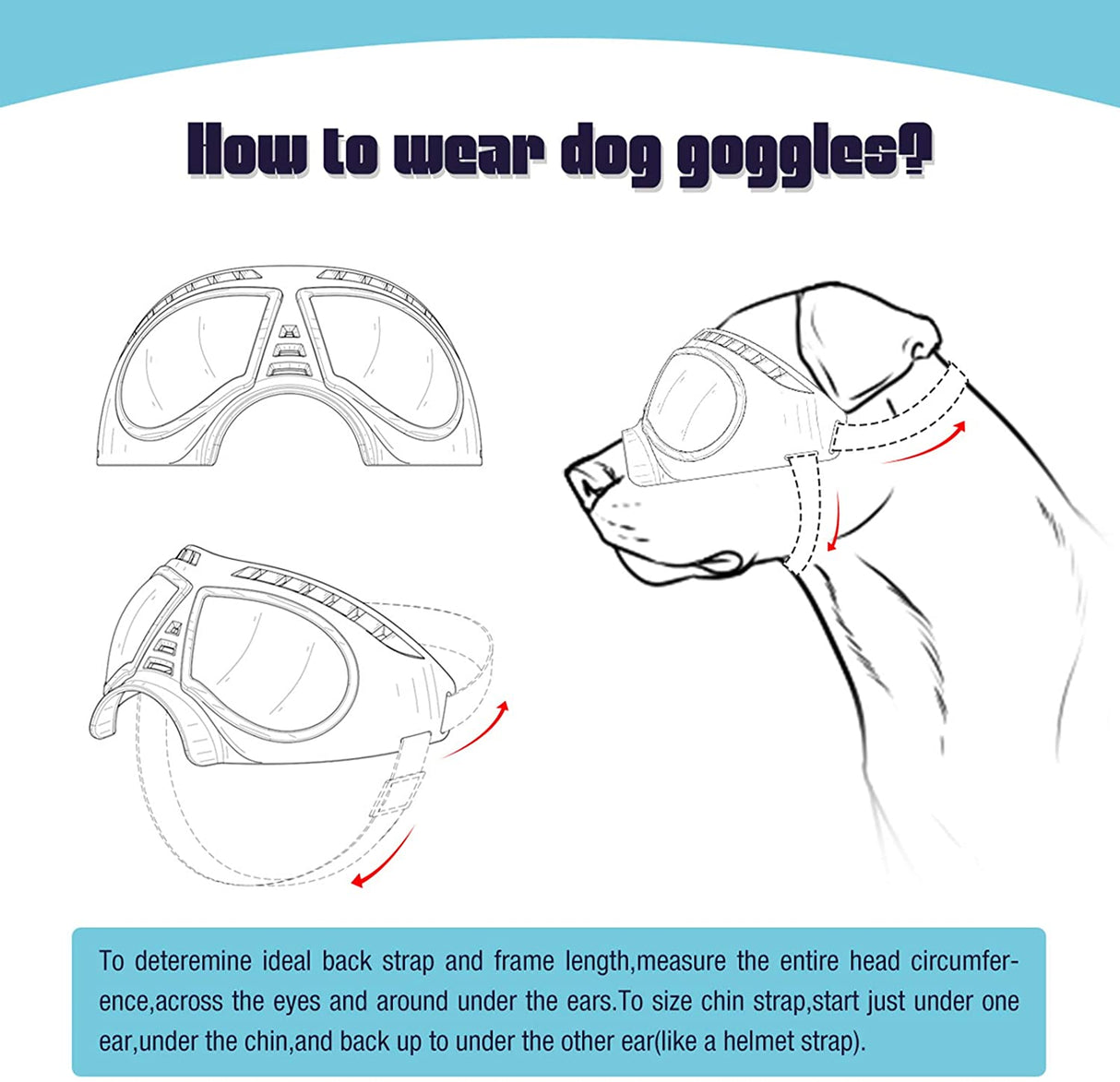 Dog Sunglasses/Goggles, Pet Glasses with Adjustable Strap for Medium or Large Dogs _mkpt44 by Js House