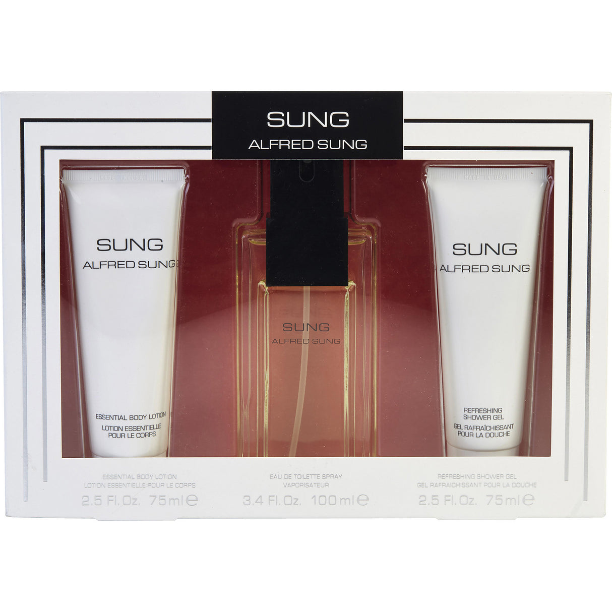 SUNG by Alfred Sung - EDT SPRAY 3.4 OZ & BODY LOTION 2.5 OZ & SHOWER GEL 2.5 OZ - Women