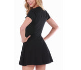 InstantFigure Short Dress W/Cap Sleeves Fit Flair Bodice 168001 by InstantFigure INC