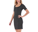 InstantFigure Short Dress with Square-neck and Short Sleeves 168027 by InstantFigure INC