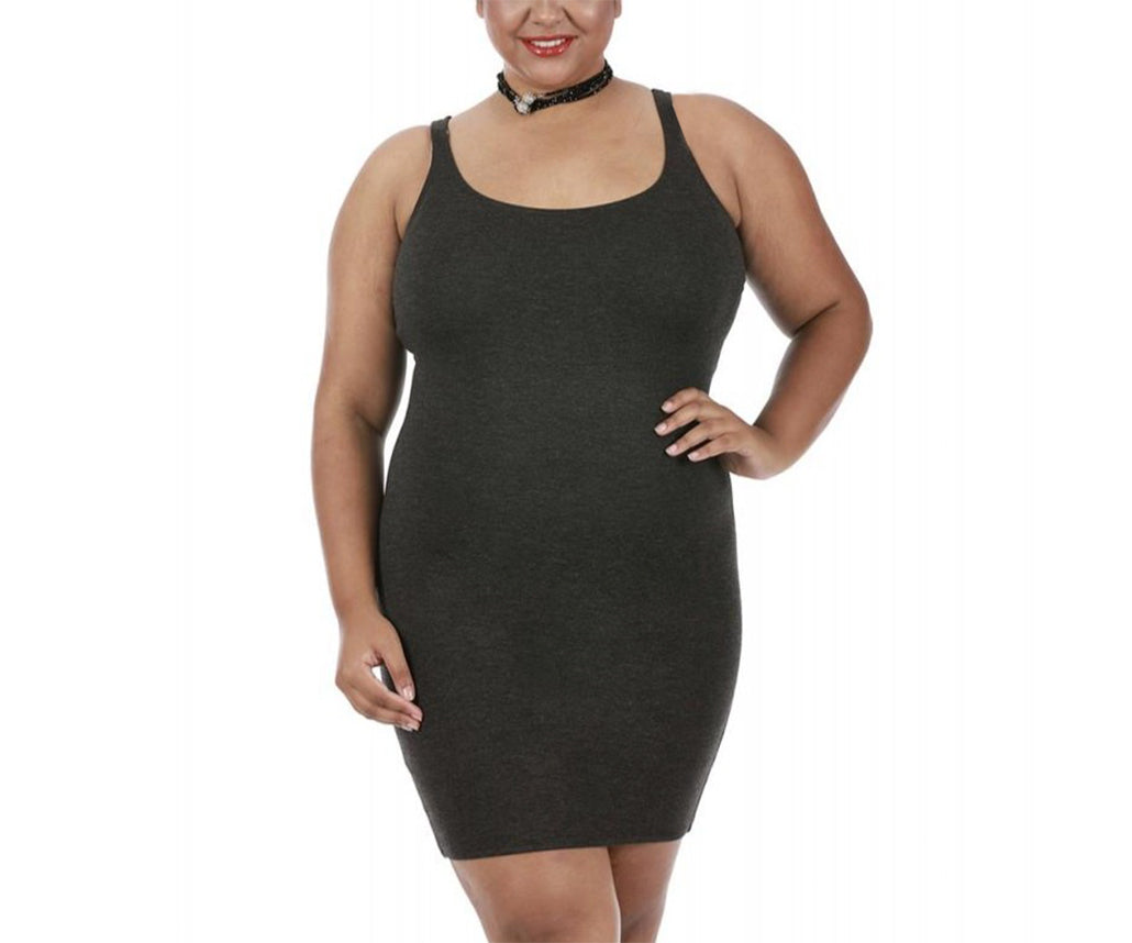 InstantFigure Curvy Short Sleeveless Scoop Neck Tank Dress 168031C by InstantFigure INC