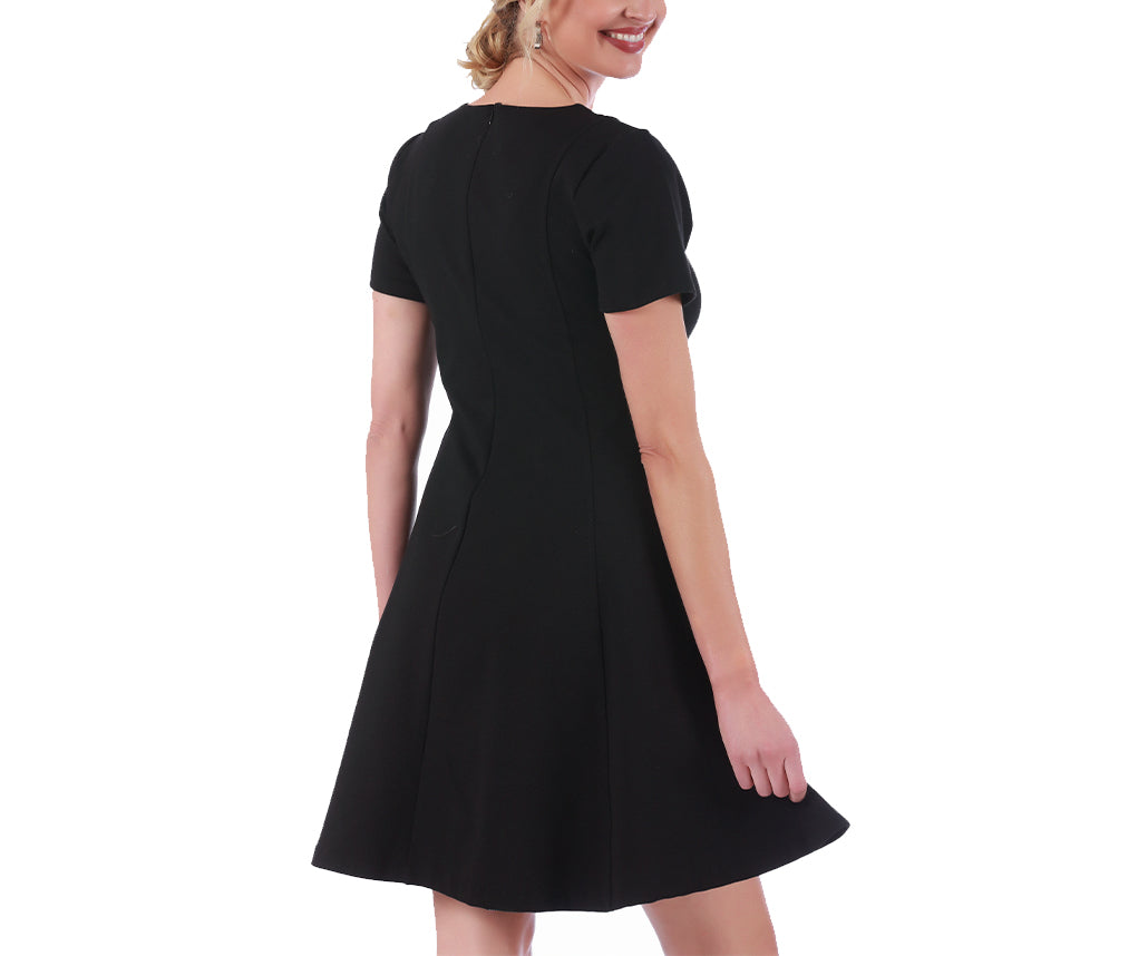 InstantFigure Short V-neck Panel dress w/flared skirt 16808M by InstantFigure INC