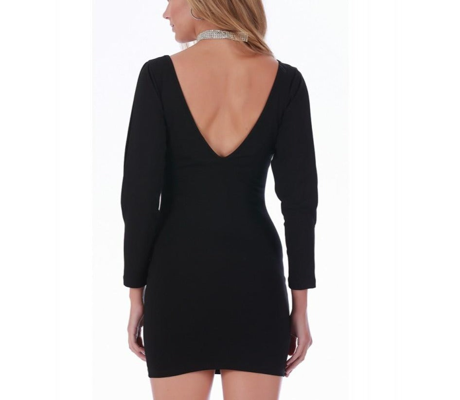 InstantFigure Short dress w/slit long sleeves 168247 by InstantFigure INC