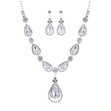 RHINESTONE TEAR DROP BRIDAL NECKLACE SET by BeyondEnvy