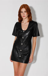 Harlynn Dress, Black - Leather by Walter Baker