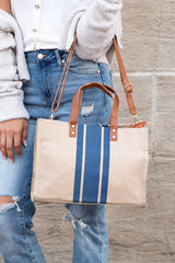 Canvas Stripe Tote by BlakWardrob