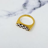 Checkered Oblong Ring by Ellisonyoung.com