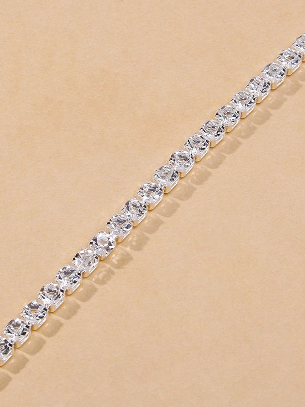 Simple Shiny Rhinestone Footchain by migunica