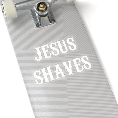 Jesus Shaves Transparent Sticker by The Olde Soul