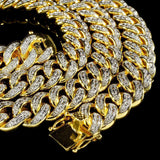 13mm Diamond Cuban Chain in Yellow Gold by Custom Gold Grillz