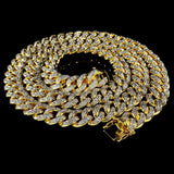 13mm Diamond Cuban Chain in Yellow Gold by Custom Gold Grillz