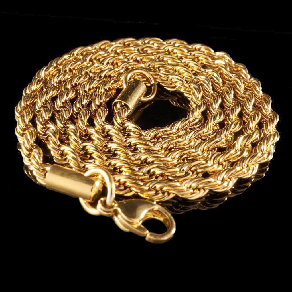 Rope Chain in Yellow Gold by Custom Gold Grillz