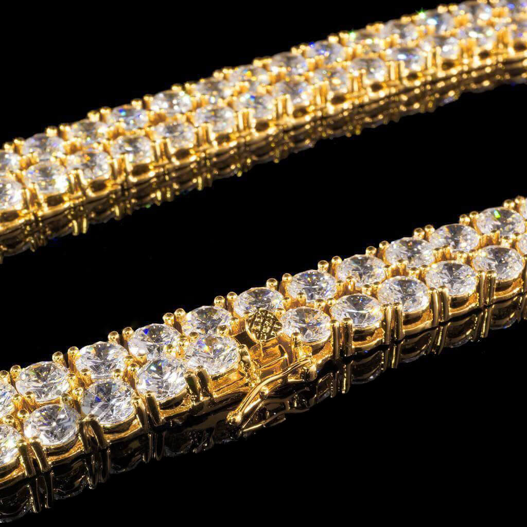 5MM Diamond Chain in Yellow Gold by Custom Gold Grillz