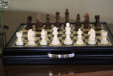 19" Wood Chess and Checkers Set - Black by Chess House