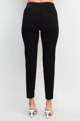 Counterparts banded mid waist slim leg stretch crepe pant by Curated Brands