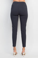 Counterparts banded mid waist slim leg stretch crepe pant by Curated Brands