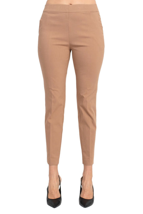 Counterparts banded mid waist slim leg stretch crepe pant by Curated Brands