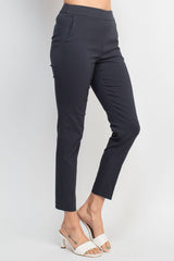 Counterparts banded mid waist slim leg stretch crepe pant by Curated Brands