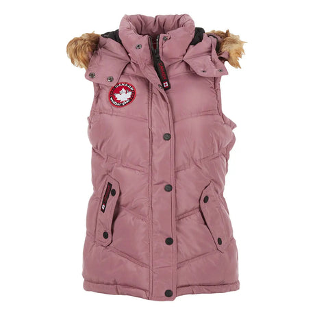 Canada Weather Gear Women's Puffer Vest with Faux Fur Trim Hood by PROOZY