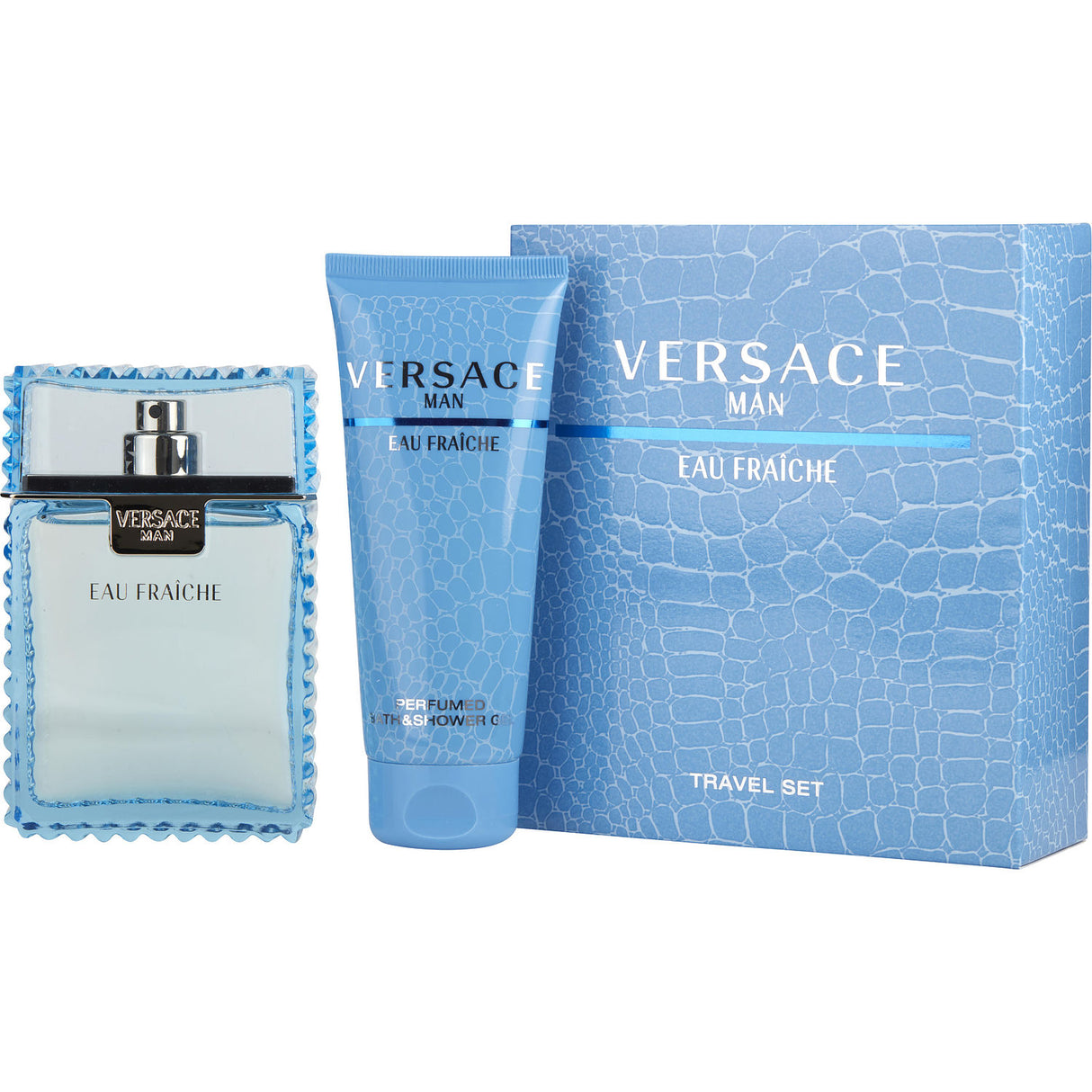 VERSACE MAN EAU FRAICHE by Gianni Versace - EDT SPRAY 3.4 OZ & SHOWER GEL 3.4 OZ (TRAVEL OFFER) - Men