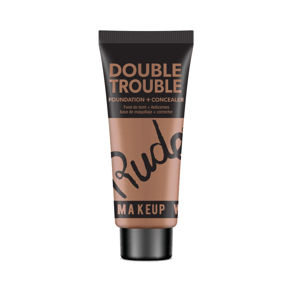 RUDE Double Trouble Foundation + Concealer - Walnut 19