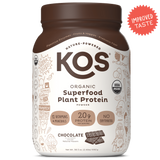 KOS Organic Plant Protein, Chocolate, 28 Servings by KOS.com