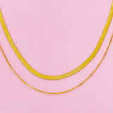 Layered Herringbone Chain Necklace by Ellisonyoung.com